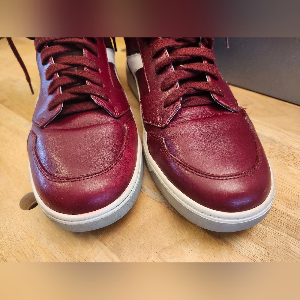 Prada Men’s Leather High‎ Top Sneaker Sz10 wine - Picture 4 of 13